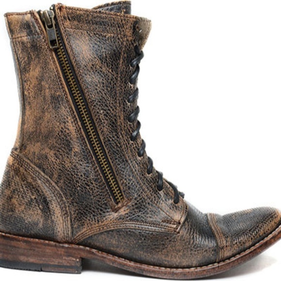 Bed Stu Combat Boots Distressed Brown Sabre 7 - Picture 3 of 8